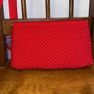 Adorable Red-Tote Open&Closes@Top Purse no straps